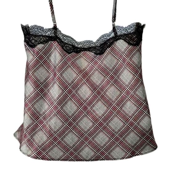 Victoria's Secret Pink and Black Houndstooth Tweed Satin Lace Cami Size Small - Picture 6 of 10